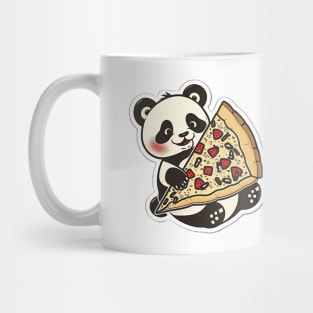 Cute Cartoon Panda Eating Pizza Funny Kawaii Mug